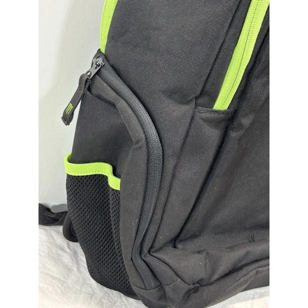 Official Monster Energy Black Promo Padded Backpack with Zippers Pockets Laptop